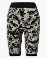 Balmain Shorts aus Jacquard-Strick aus einer Wollmischung Schwarz