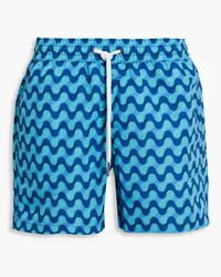 Frescobol Carioca mittellange Badeshorts mit Print Blau