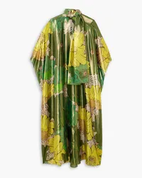 HALPERN Kaftan aus Satin aus einer Seidenmischung mit Print und Schluppe Grün