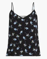 Diane von Furstenberg Edith Top aus glänzendem Jacquard mit Print Schwarz