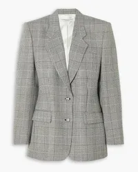 Alessandra Rich Wollblazer mit Glencheck-Muster Grau