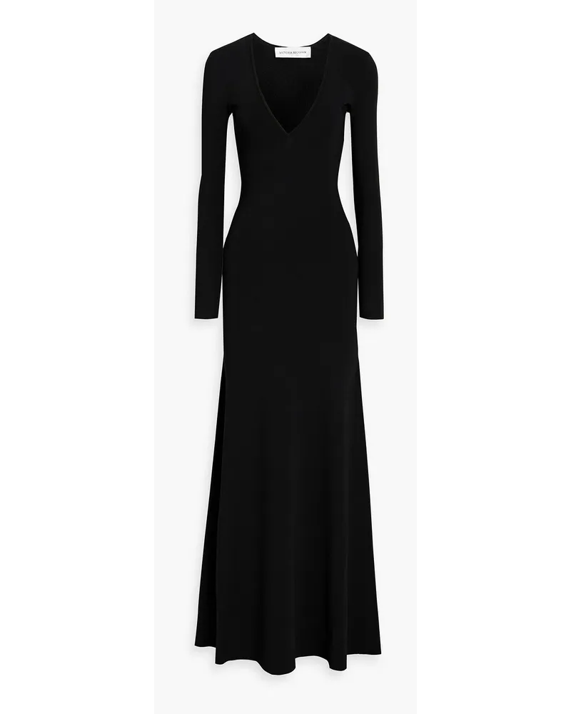 Victoria Beckham Robe aus Stretch-Strick Schwarz