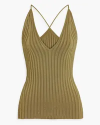 GALVAN Rhea ribbed-knit camisole Grün