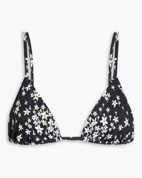 Onia Triangel-Bikini-Oberteil mit floralem Print Schwarz