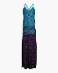 Missoni Maxi-Strickkleid inHäkeloptik mit Pailletten Blau