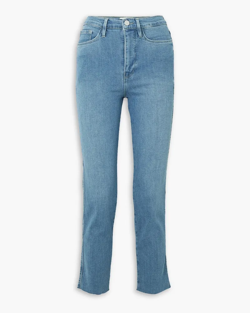 Frame Denim Le Sylvie verkürzte, hoch sitzende Skinny Jeans Blau