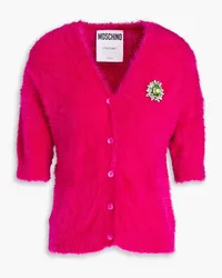 Moschino Cardigan aus gebürstetem Strick mit Kristallverzierung Pink