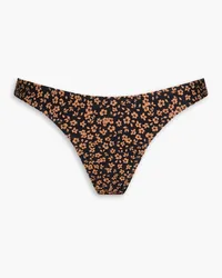 Matteau The Nineties tief sitzendes Bikini-Höschen mit floralem Print Schwarz