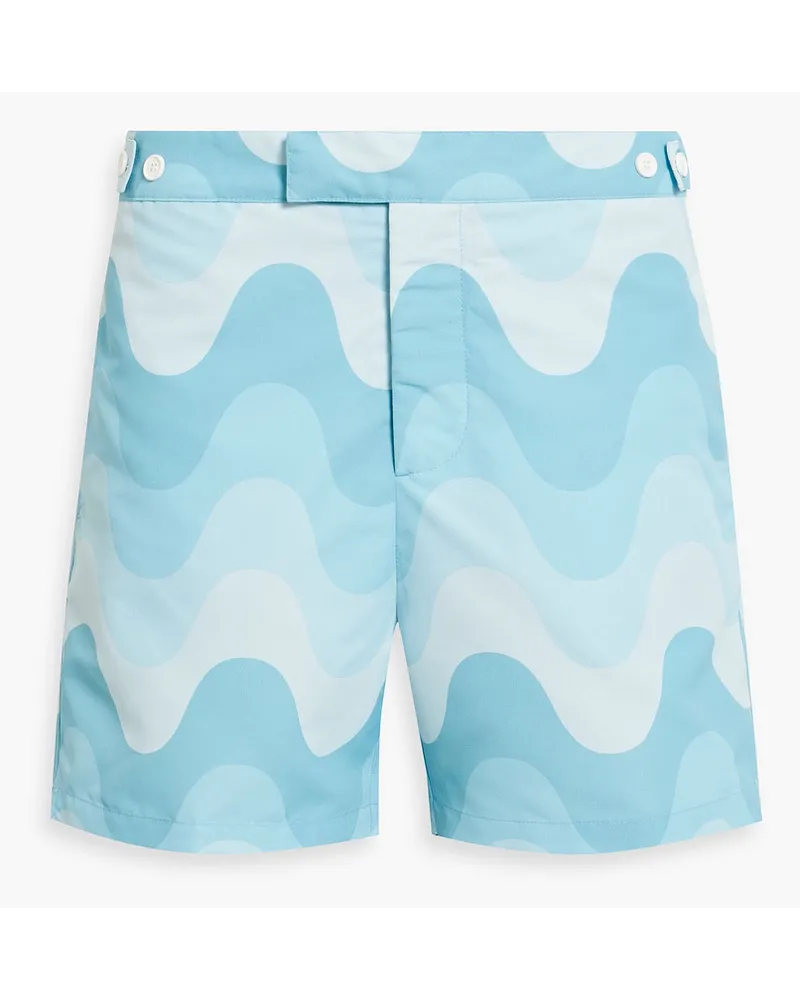 Frescobol Carioca Kurze Badeshorts mit Print Blau