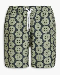 Frescobol Carioca Medalhao mittellange Badeshorts mit Print Grün