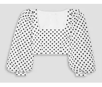 Elliot Cropped Bluse aus Popeline aus einer Baumwollmischung mit Polka-Dots