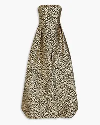 Carolina Herrera New York Trägerlose Robe aus Jacquard mit Leopardenmuster und Metallic-Effekt Animal-print