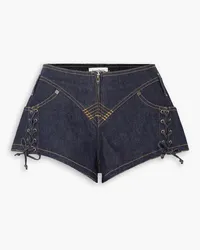 Jean Paul Gaultier Jeansshorts mit Schnürdetail Blau