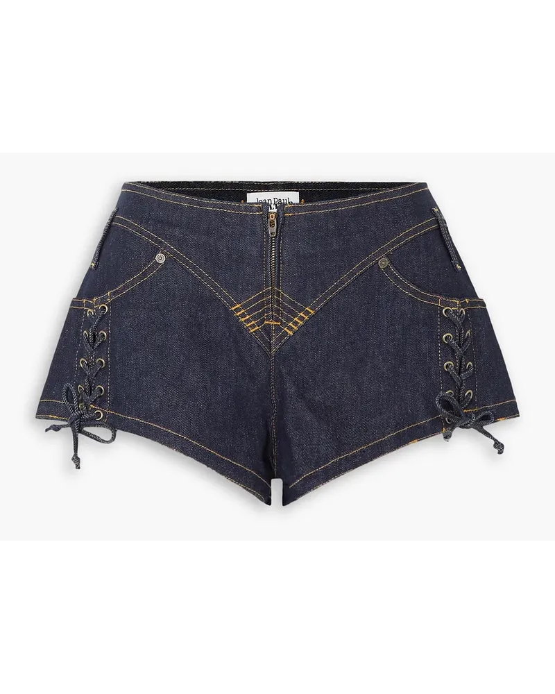 Jean Paul Gaultier Jeansshorts mit Schnürdetail Blau