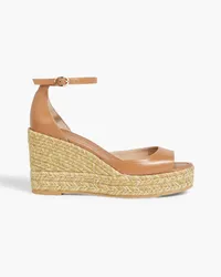 Stuart Weitzman Nudistia Espadrille-Wedges aus Leder Braun