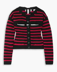 RED Valentino REDValentinoCardigan aus Wolle mit Streifen und Cut-outs Schwarz