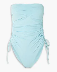 Melissa Odabash Sydney Bandeau-Badeanzug mit Raffungen Blau