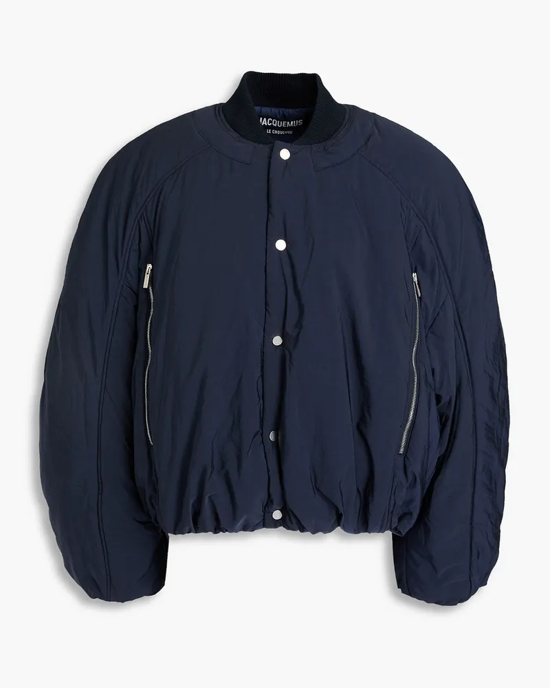 Jacquemus Croissant Bomberjacke aus Shell inKnitteroptik Blau