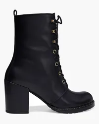 Stuart Weitzman Cassey Ankle Boots aus strukturiertem Leder Schwarz