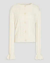 Claudie Pierlot Cardigan aus einer Baumwollmischung inPointelle-Strick Weiß