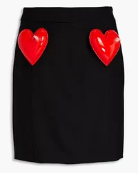 Moschino Minirock aus Twill mit Applikationen Schwarz