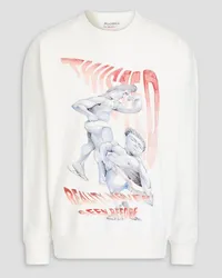 J.W.Anderson Sweatshirt aus Baumwollfrottee mit Print Weiß