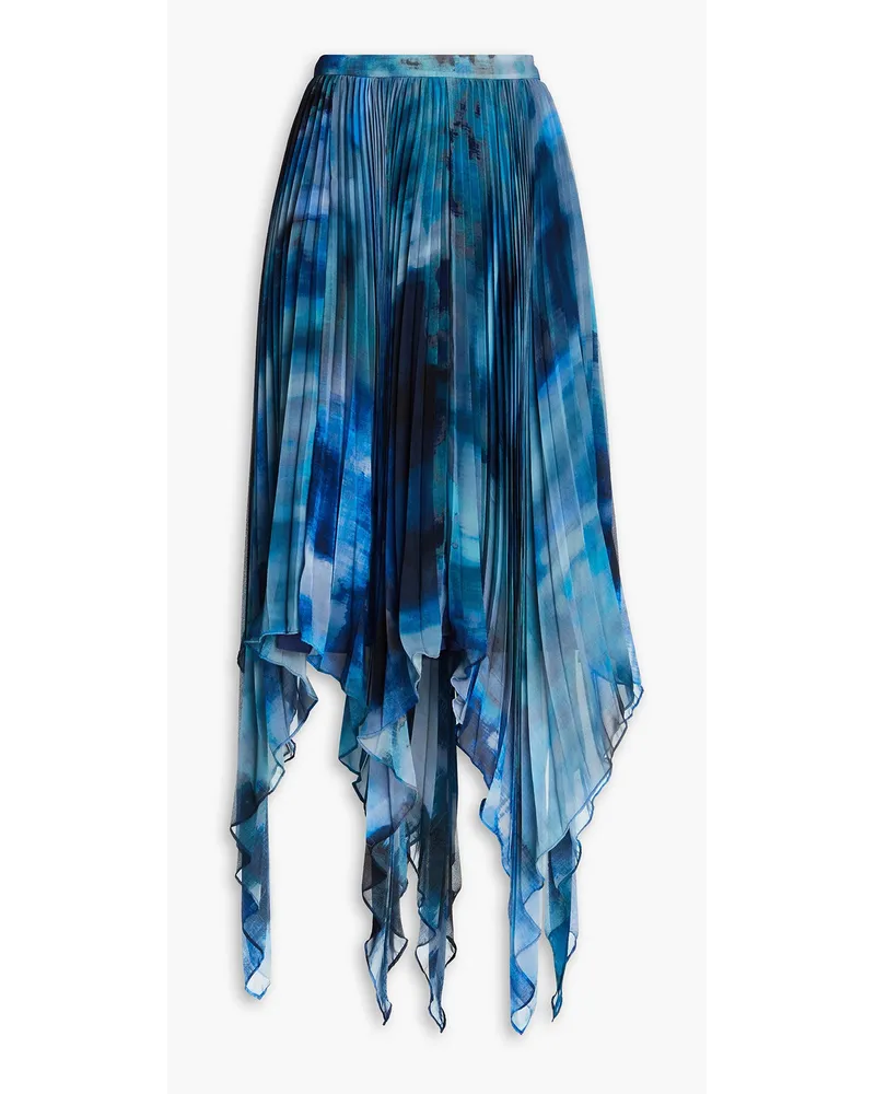 Altuzarra Bedruckter Rock aus Chiffon mit Falten Blau