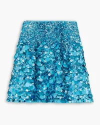 Aje. Cherie Minirock aus Mesh mit Pailletten Blau