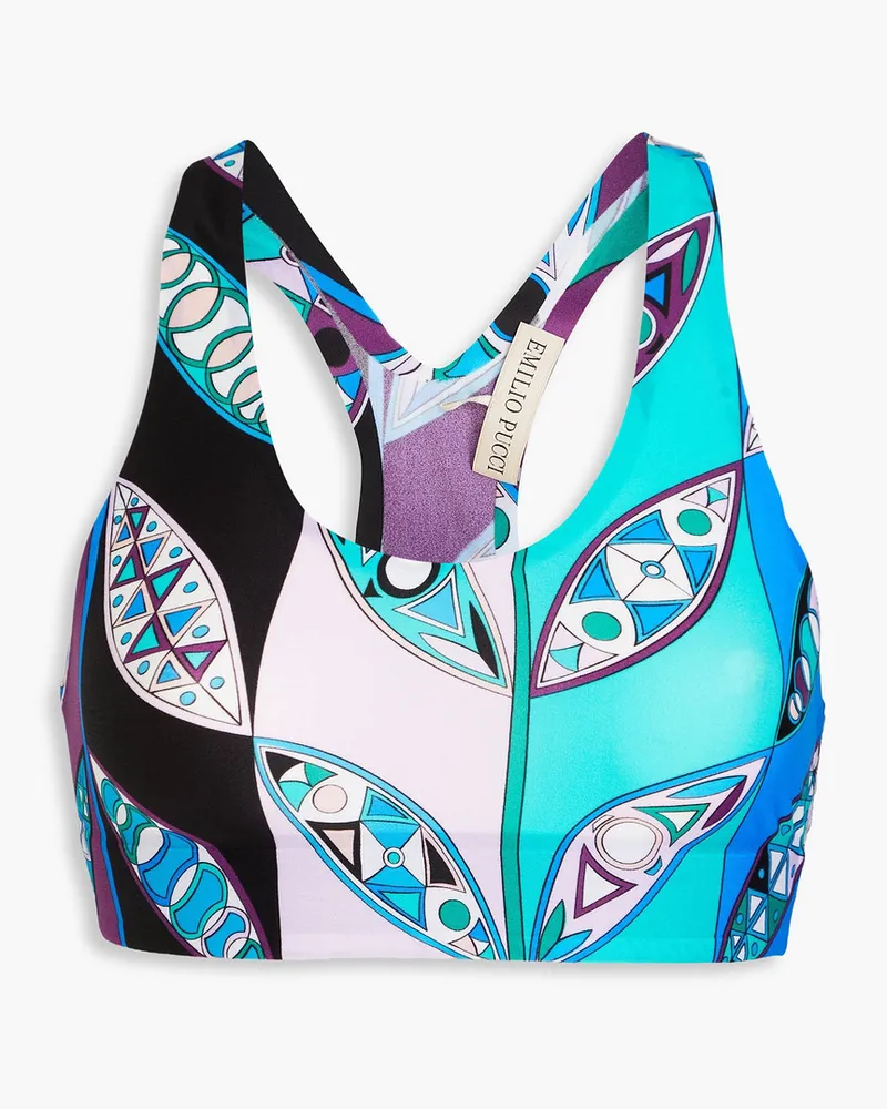 Emilio Pucci Sport Bh Aus Stretch Material Mit Print Blau