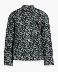 RIXO Rhae gesteppte Jacke aus Baumwolle mit floralem Print Schwarz