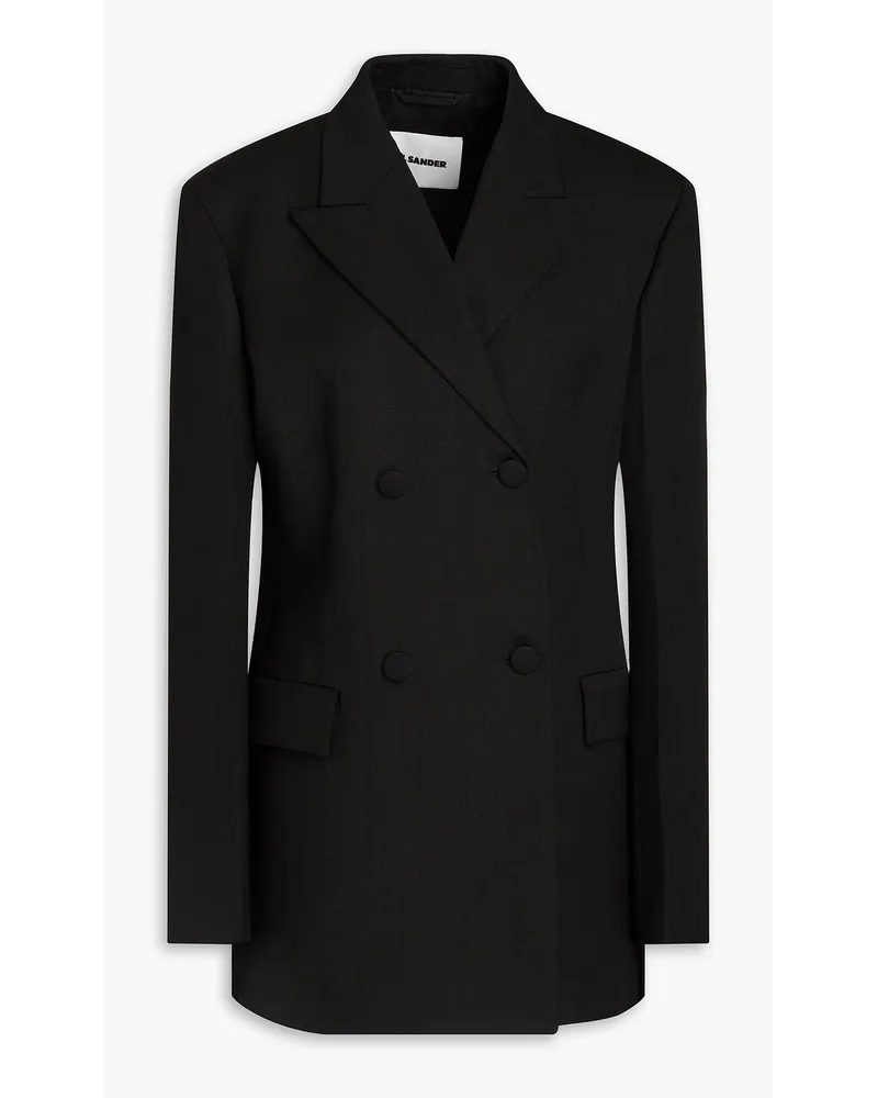 Jil Sander Doppelreihiger Blazer aus Crêpe Schwarz