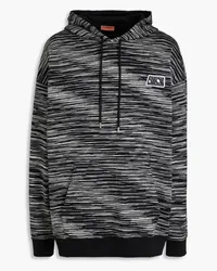 Missoni Hoodie aus Baumwollfrottee inSpace-Dye-Optik mit Applikationen Schwarz