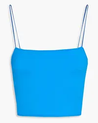 Jacquemus Pomelo Cropped Oberteil aus Stretch-Jersey Blau