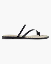 Porte & Paire Zehensandalen aus Leder Schwarz