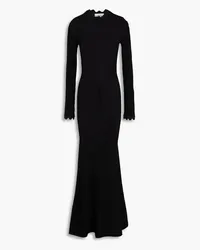 Victoria Beckham Maxi-Strickkleid inHäkeloptik Schwarz