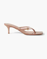 Gianvito Rossi Vernice 55 Mules aus Lackleder Neutral