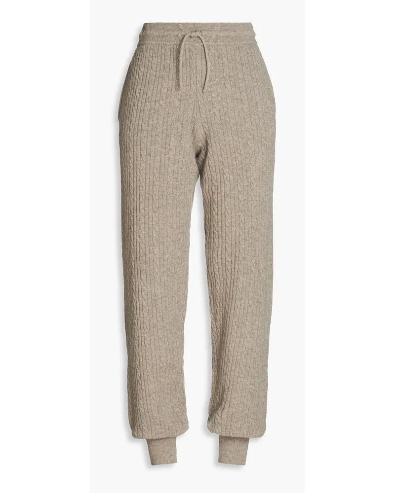 Sandro Melierte Track Pants mit Zopfstrickmuster Neutral