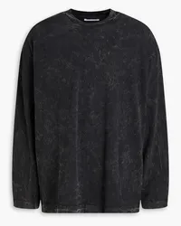 John Elliott + Co Oversized-T-Shirt aus Baumwoll-Jersey inAcid-Waschung Schwarz