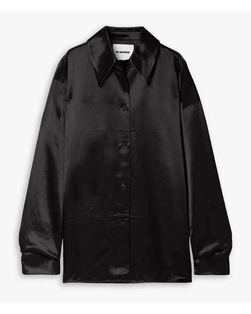 Jil Sander Hemd aus Satin Schwarz