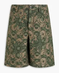 Jacquemus Tecido Shorts aus Jacquard aus einer Baumwollmischung Grün