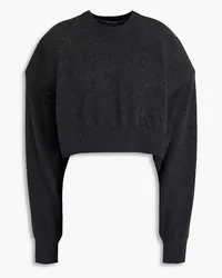 Alexander Wang Cropped Strickpullover Grau