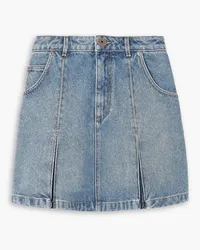 Balmain Mini-Jeansrock mit Falten Blau