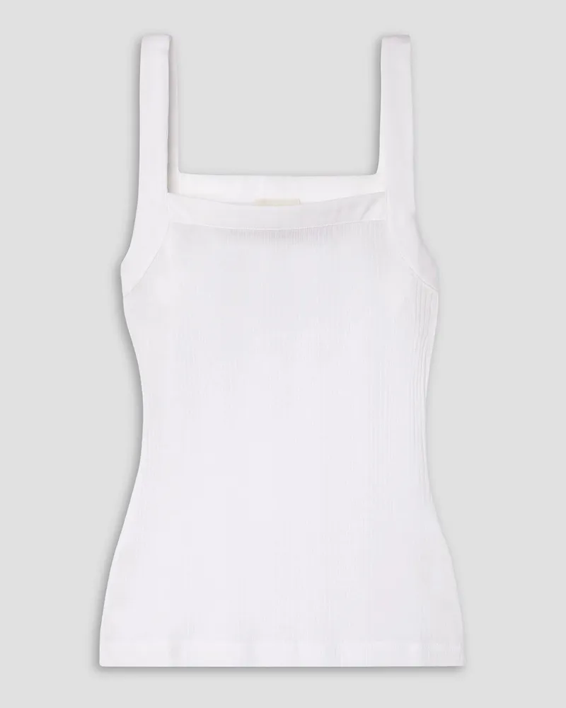 KHAITE Oylan Tanktop aus geripptem Jersey Weiß