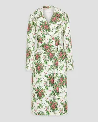 Carolina Herrera New York Trenchcoat aus Faille aus einer Baumwollmischung mit floralem Print Bunt