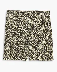 Ganni Shorts aus Crêpe mit Print Schwarz