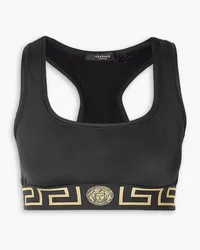 Versace Sport-BH aus Stretch-Material mit Jacquard-Besatz Schwarz