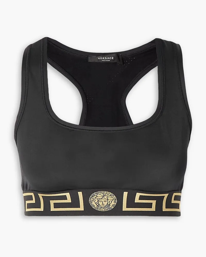 Versace Sport Bh Aus Stretch Material Mit Jacquard Besatz Schwarz