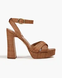 Sam Edelman Kayna Sandalen aus beschichtetem Raffiabast Braun