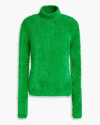 Stella McCartney Rollkragenpullover aus Kunstfell Grün