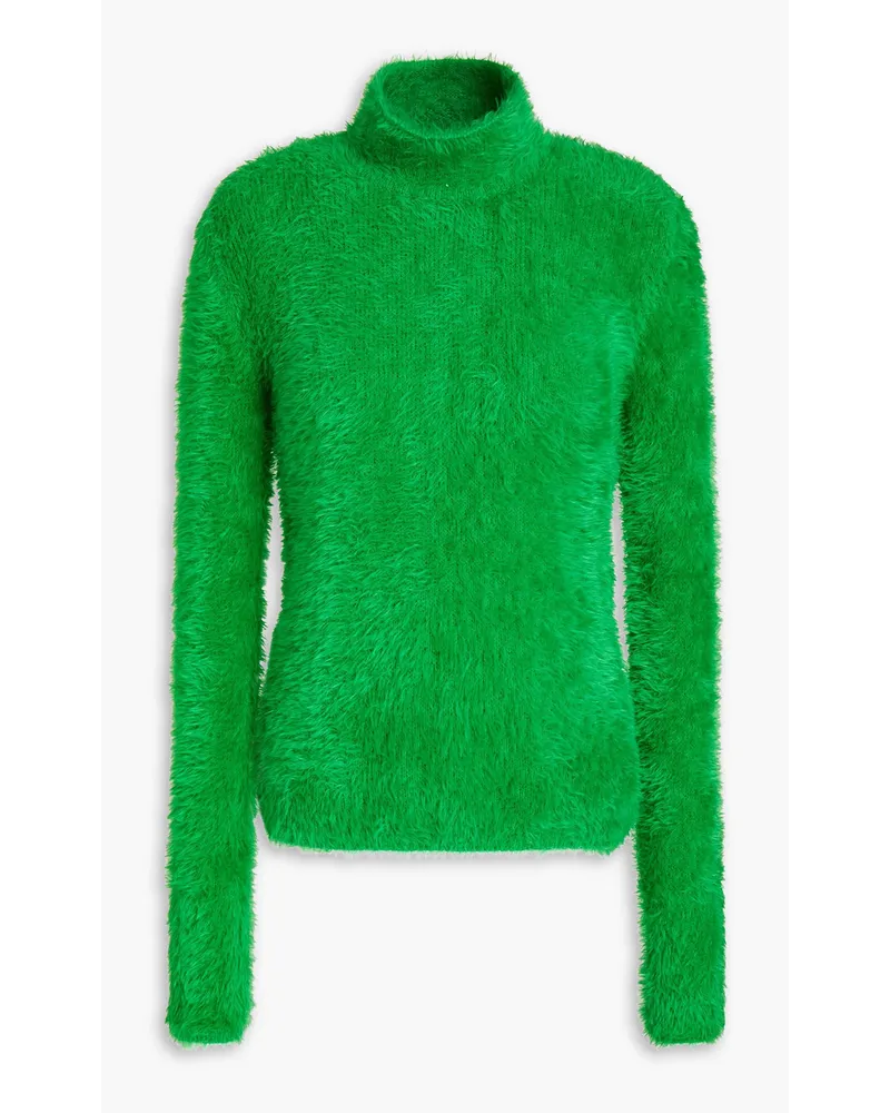 Stella McCartney Rollkragenpullover aus Kunstfell Grün